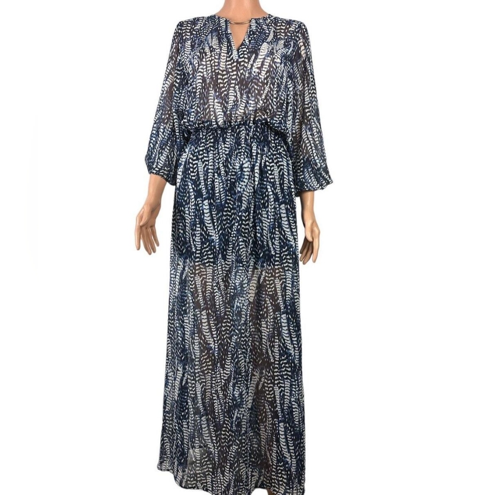 H&M Navy and White Printed Maxi Dress
